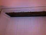 The panelless living room ceiling